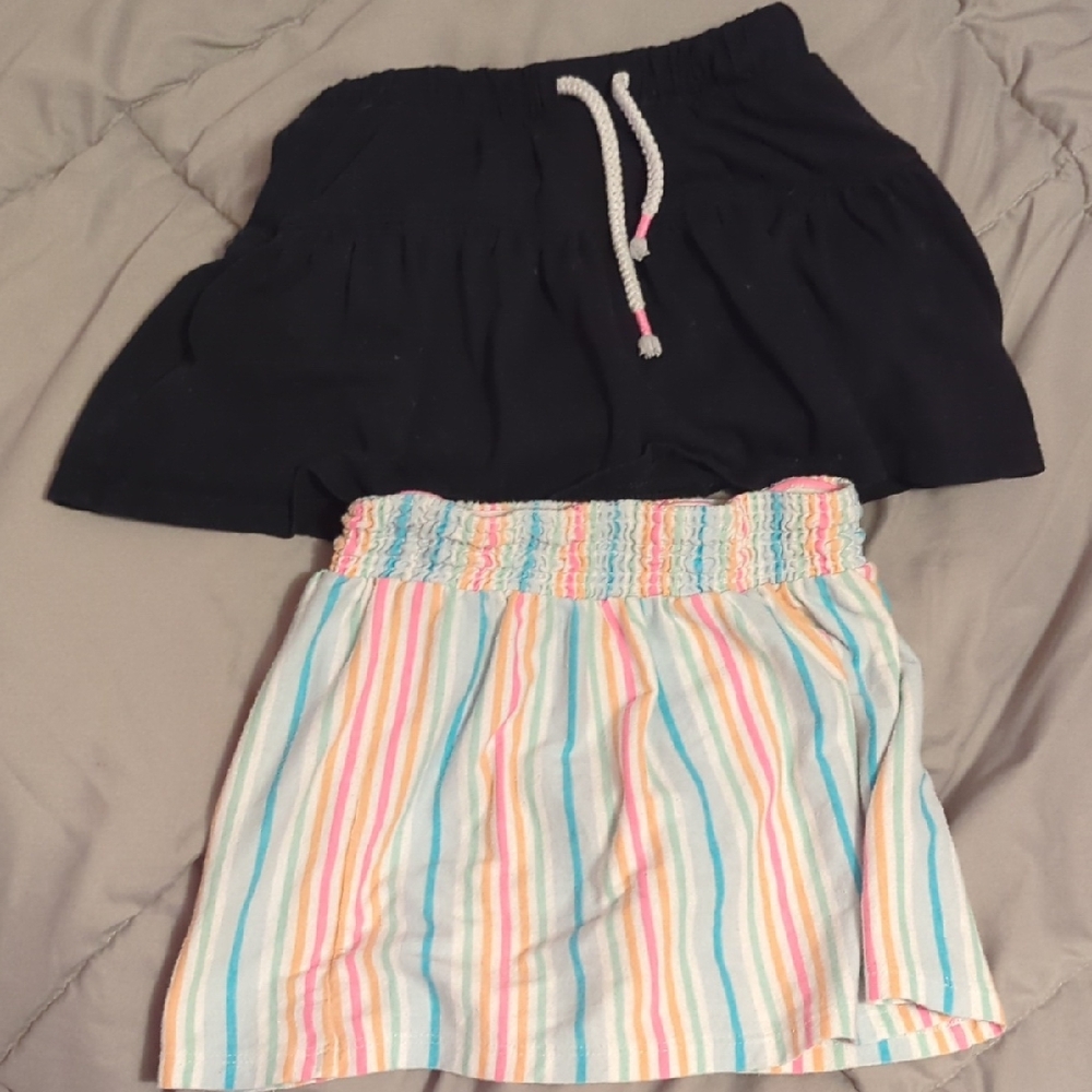 Cat & Jack Multicolor Striped and Black Skirt Set